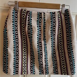H&M Tribal Woven Aztec Tapestry Bohemian Mini Skirt